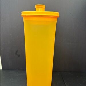 Tupperware Slim Line Pitcher 2 liter Orange with strainer and lid